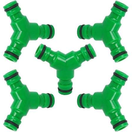 5 kpl Y-jakaja pikaliitin ei vuoda 3-tie jakaja puutarhaletkuliitin ulkokäyttöön puutarhan kastelutarpeisiin