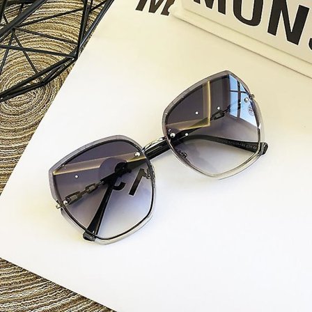 Fashionabla Rimless Fyrkantiga Solglasögon För Kvinnor 2023 Märkesdesigner Solglasögon Vintage Shades Kvinnliga Rosa Glasögon Gafas De Sol (FMY)