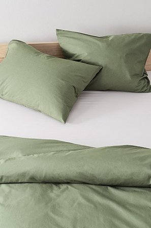 Jotex - Percale Pudebetræk i 2-pak - Økologisk Khaki - ZACK - Køb Pudebetræk hos Jotex