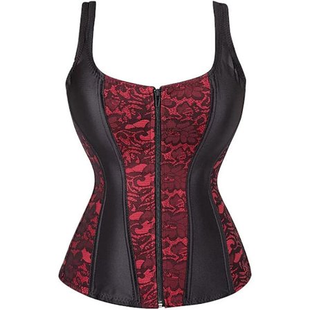 Korsetter för kvinnor Overbust Bustier Top Gothic Sexy Shoulder