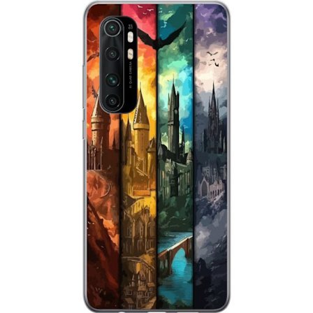 Kompatibel Mobilcover til Xiaomi Xiaomi Mi Note 10 Lite Fire magiske slotte i forskellige elementfarver, episk fantasykunst med ild vand luft og mørk