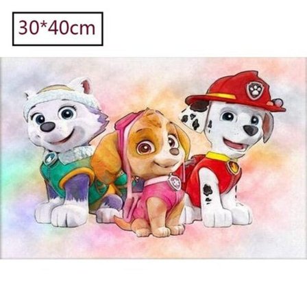 DIY Paw Dog Patrol 5D Diamantmaleri Kit, Fuld Bor Krystal Rhinestone