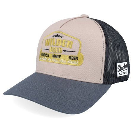 Slacker Supply - Preto trucker Boné - Wilder Beer Light Grey/Black/Charcoal A-frame Trucker @ Hatstore