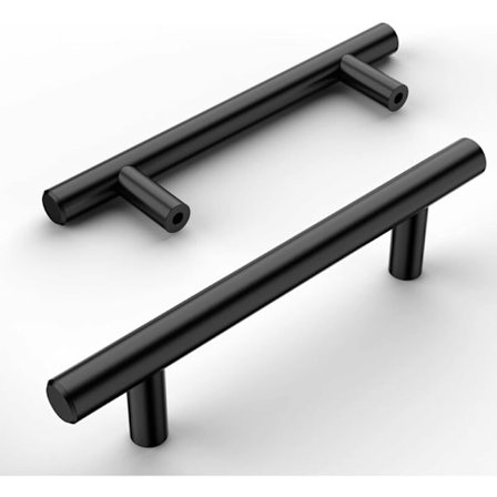 Sett med 12 kjøkkenmøbelhåndtak i svart rustfritt stål - Kjøkkenmøbelhåndtak - Skaphåndtak - Kjøkkendørhåndtak - Kjøkkenmøbelhåndtak - Senteravstand 