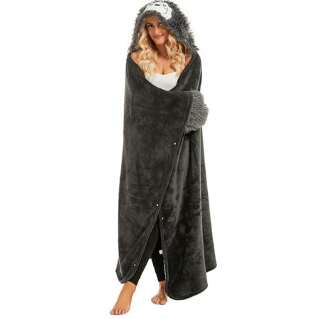 Laiskiainen Hupullinen Peitto 120 x 150 cm (The Gray Dog) Laiskiainen Lahja Lahjaidea Naisten Syntymäpäivä Ystävänpäivä Joulu Äitienpäivä Hauska Lahja