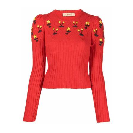 Cormio Round-neck Strik Rød, Dame Striktrøjer