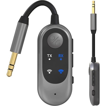 ING 2-i-1 Bluetooth Trådløs Audio Transmitter Til Hovedtelefoner Eller Bt Enheder - 3.5mm Audio Jack Adapter Til Tv, Fly, Bil, Pc Og Fitnessudstyr