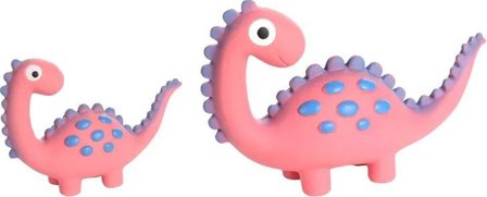 Latex Dinosaur Hundeleke, Rosa - S