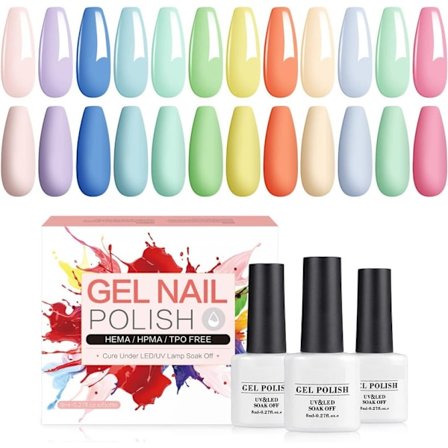 Gel Nagellack Set, 8 ml 12 färger Blötlägg av UV LED Gel