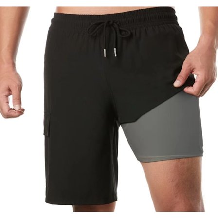 2025 Nye Badeshorts Herre Sport Trend 3D Digitaltrykk Dobbeltlags Bukser, Størrelse L