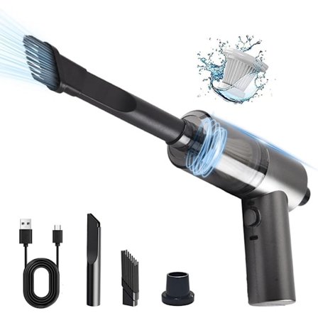 Håndholdt bilstøvsuger, bærbar ledningsfri mini håndstøvsuger, genopladelig 12000PA trykluftstøvsuger og luftblæser