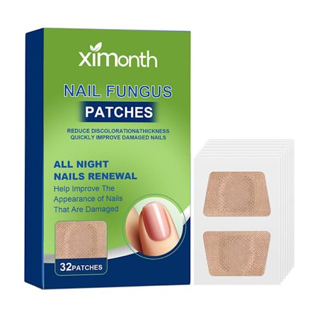 Nattlig Förnyelse Svamp Nagelplåster - 32 Plåster - Nagelreparation över Natten 2025