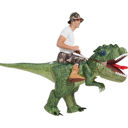 Oppblåsbar Kostyme Dinosaur Riding T Rex Air Blow up Morsom Fest