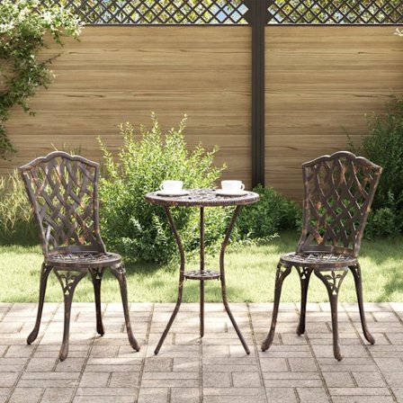 Trädgård Stol 2 pcs Brons 55 x 56.5 x 91cm Aluminium