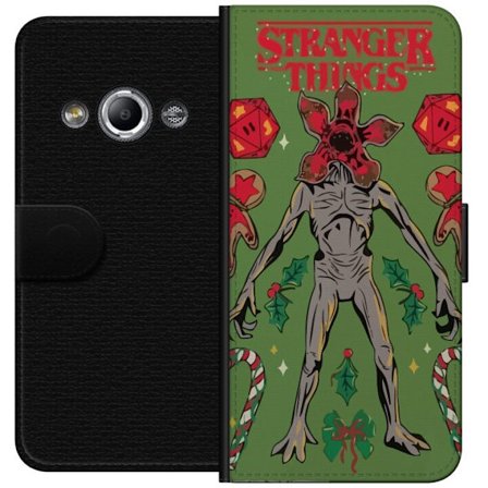 Kompatibelt Lommeboketui til Samsung Galaxy Xcover 3 Festlig monsterfigur med grønn bakgrunn, pepperkaker, polkagriser og retro skrekkstil; perfekt f