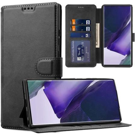 Etui til Samsung Galaxy S22 Ultra - Sort Rabt stødsikker pung Svart