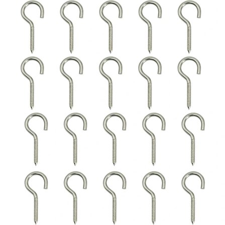 20 stk. M5 X 65 Øjekroge 304 Rustfrit Stål Skruekrog Selv