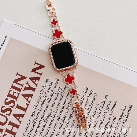 Klockarmband för Apple Watch iWatch 40mm 4/5/6 generation/SE Roséguld med röd