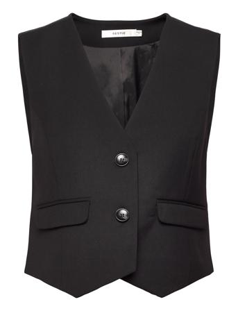 Paulagz Waistcoat Blazers Single Breasted Blazers Svart Gestuz*Betinget Tilbud