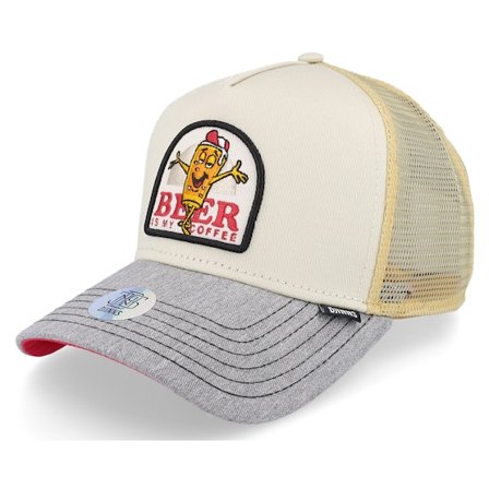 Djinns - Beige trucker Caps - Hft Food Beer & Coffee Grey/Heather Grey Trucker @ Hatstore