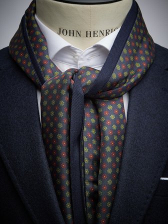 John Henric Men's Dunkelblauer Schal aus Wolle & Seide Size Onesize