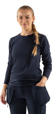 Fristads Dam Acode heavy långärmad T-shirt stretch 1927 ELA, Mörk marinblå