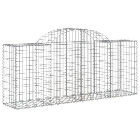 vidaXL Gabion bågformad 200x50x80/100 cm galvaniserat järn