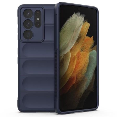 Mjukt greppformat Samsung Galaxy S21 Ultra 5G skal - Blå Blå