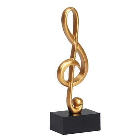 Musiknodestatuette, G-nøgle Dekoration, Musiknodeskulptur, Figur Symbol Ornament, Musikstatue Skulptur Deko