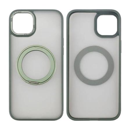 iPhone 15 Plus Skal med MagSafe Stativ Rvelon - Grön Green