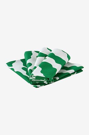 Jotex - Servet In Een Pak Van 4 Groen/natuurlijk Wit Groen/natuurlijk wit - FERN - Koop Servetten bij Jotex