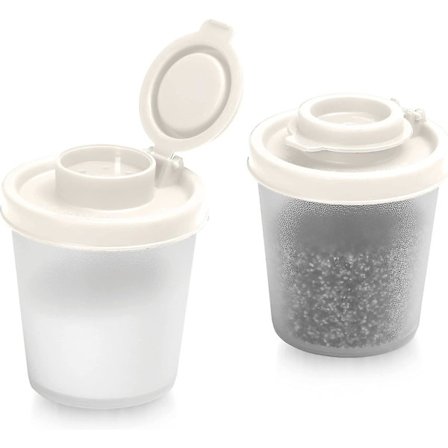 Ware små salt- och pepparshakers för resor, camping och to-go-låsbara-40g, paket med 2 små svarta