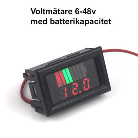 Voltmätare 4-60v DC med batterikapacitet bil båt husvagn husbil