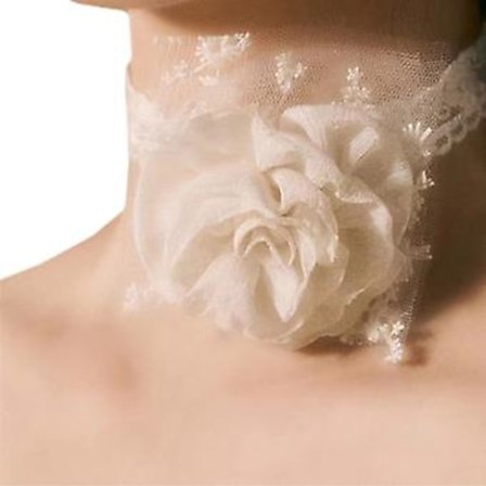 Stof Rose Choker Halskæde Stof Rose Choker Stof Rose Blomst Blonde Chokers