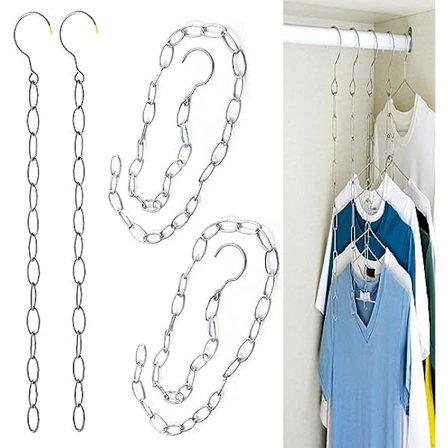 4 kpl tilaa säästäviä henkareita, 50 cm tilaa säästävä taikahenkari monitoiminen tilaa säästävä henkari taikahenkari metalli ruostumaton teräs henkari