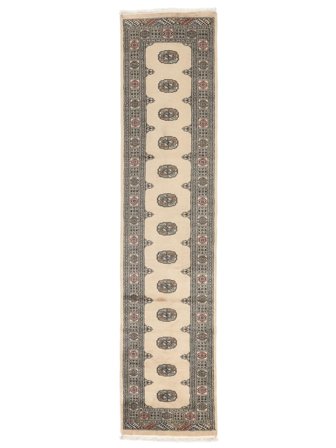 Koberec Orientální Pákistán Bokhara 2Ply 78X345 Běhoun Hnědá/Béžová (Vlna, Pákistán)