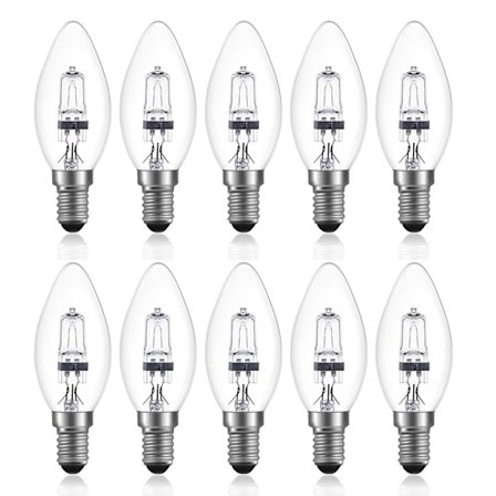 42w E14 C35 Dæmpbar Halogenpære Ac 220-240v Varmt Hvidt 2700k E14 Transparent Halogen Lyspære (10stk) [DB]