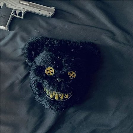 Läskig Halloween-mask Björnhar Mask Blodig Plysch Huvudmask Hal