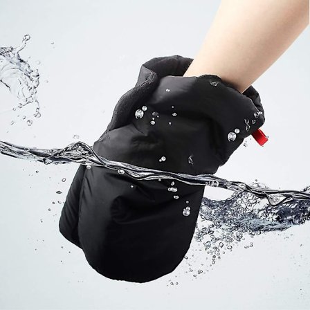 Erittäin paksu kävelyhiha talvella vedenpitävät hanskat Pakkasenkestävä käsihiha Musta kädenlämmitin