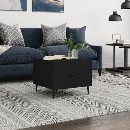 Soffbord svart 50x50x40 cm konstruerat trä