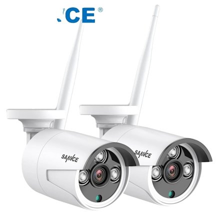 SANNCE 3MP IP-kamera, Nattsyn upp till 100 fot, Väderbeständigt Design