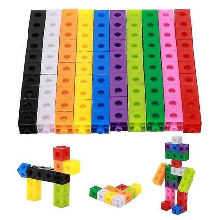 100 stk Barn Byggeleker Snap Cube Leker Pedagogiske
