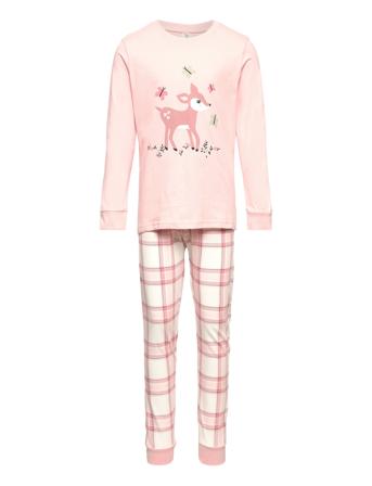 Pajama Placment Check Pyjamas Sett Rosa Lindex*Betinget Tilbud