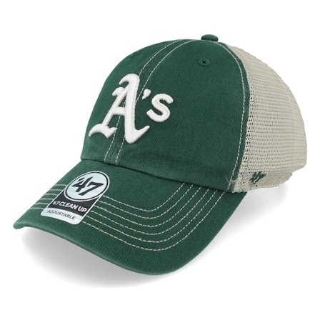 47 Brand - MLB - Green - trucker - Cap - Oakland Athletics Trawler Clean Up Dark Green Dad Cap Trucker - Hatstore