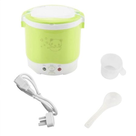 170W 1L Elektrisk Bærbar Multifunksjonell Riskoker Matdamper for Hjem (Grønn)