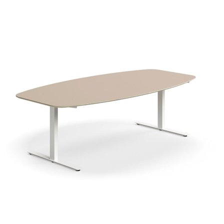 Konferenztisch NOVUS, 2400x1200 mm, weiß/kieselgrau