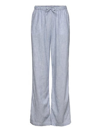 Lindex Trousers Linen Blend - Blue - 158