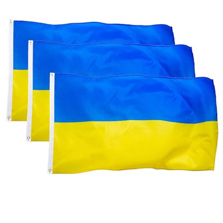 1/3/6 Pakke Ukraina Flagg 90x150cm Ukrainske Nasjonalflagg Polyester med Messingmaljer 90x150cm Flagg