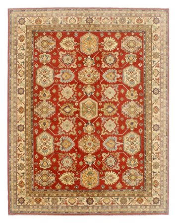 Anudada A Mano Kazak Fine Alfombra 274X375 De Lana Grande