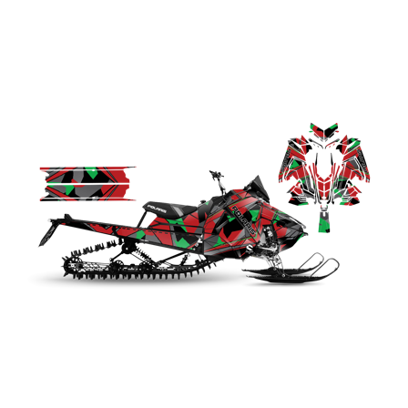 Dekalkit SweTown Meraki Rød-Grønn - Polaris Axys 800 SKS 146 2018-2020